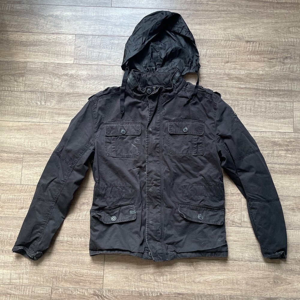Men's BRANDIT VINTAGE Field Jacket, size L, storage pocket for hood